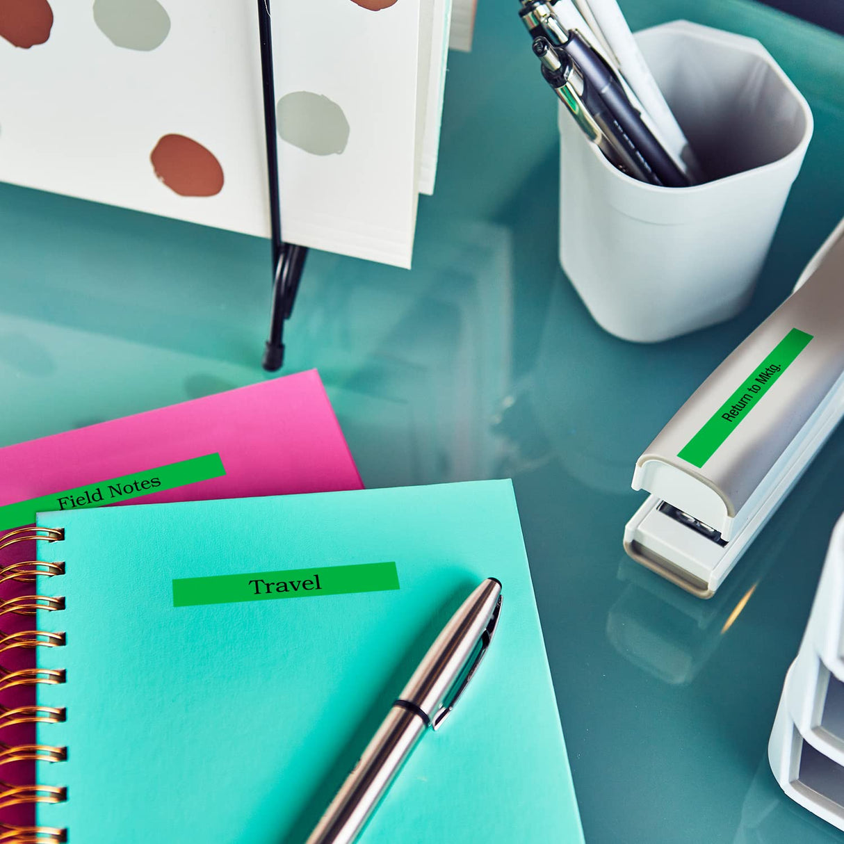 Brother PT-M95 P-Touch Monochrome Label Maker Bundle (4 Label Tapes Included),White Brother