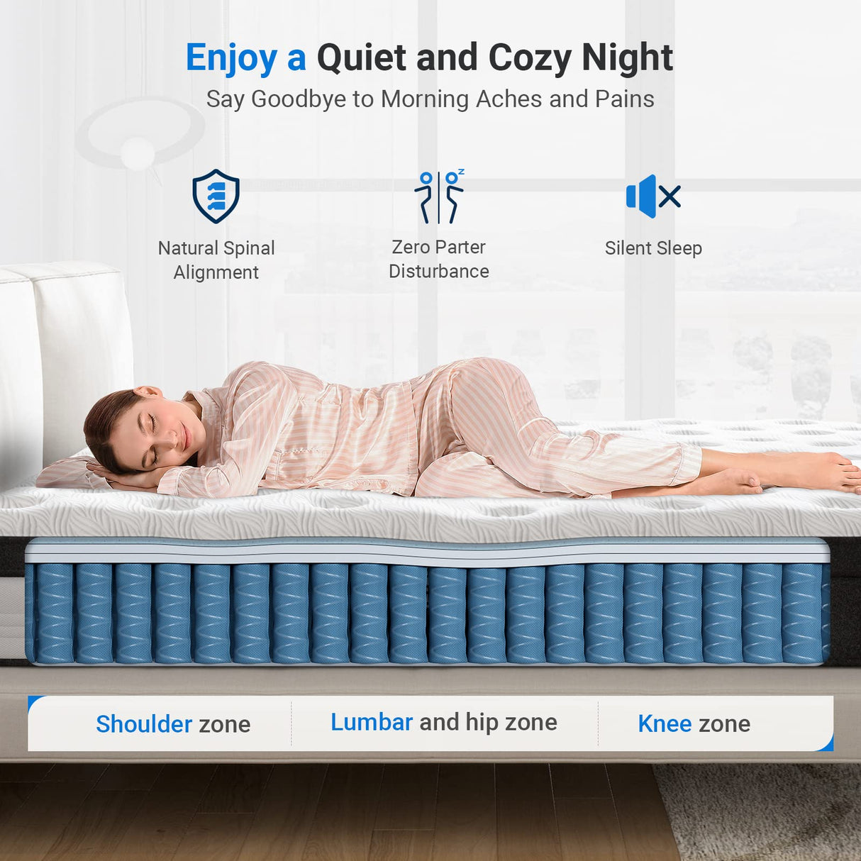 Avenco Cal King Mattress 10 Inch, Hybrid Mattress California King Medium Firm, Cal King Mattress in a Box with Gel-Infused Memory Foam and Pocketed Springs, Breathable Knit Fabric, Edge Support Avenco