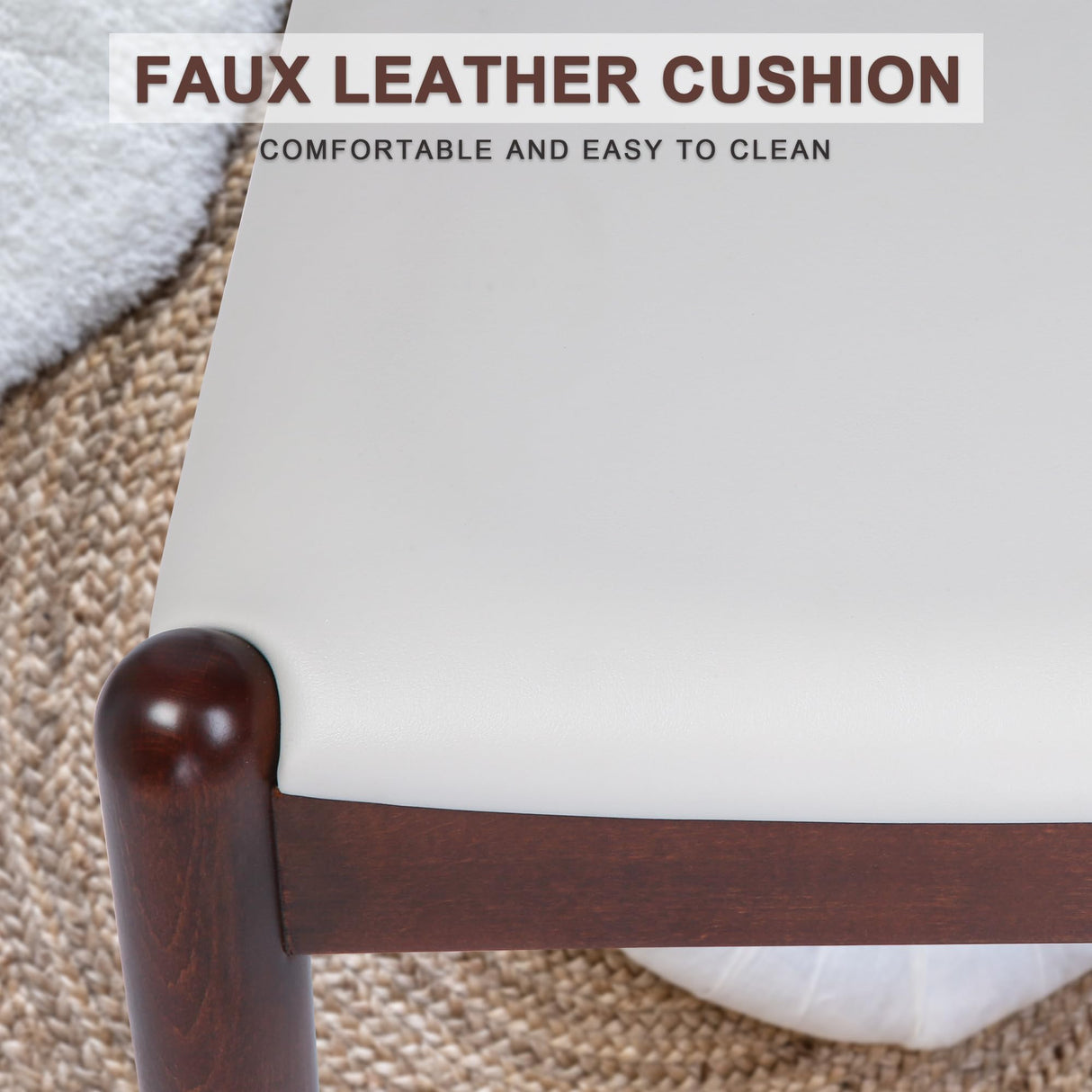 LUCKYERMORE Mid Century Dining Room Chairs Set of 4, Modern Kitchen Chairs with Solid Wood Indoor Classic Wishbone Chairs with Soft Cushion for Restaurant Cafes Farmhouse, Walnut, No Assembly Needed LUCKYERMORE