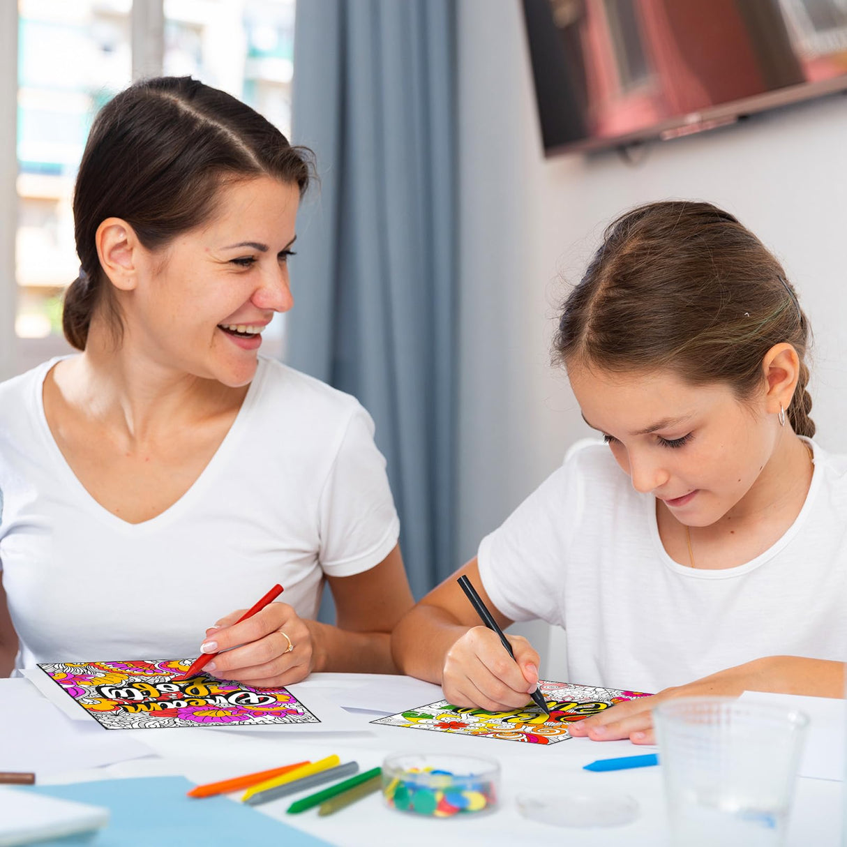 Geyoga 48 Pcs Mandala Coloring Cardstock for Adult Bulk Mandala Patterns Coloring Posters Cards 11 x 8.26'' Inspirational Positive Stress Relieving Activity for Kids Craft Geyoga