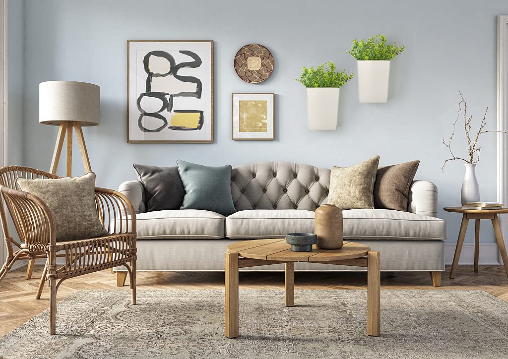 Dahey 2 Packs Metal Wall Planter with Artificial Plants, Farmhouse Wall Decor Hanging Wall Vase Boxs Galvanized Flowers Holder for Country Rustic Home Wall Decor, White Dahey