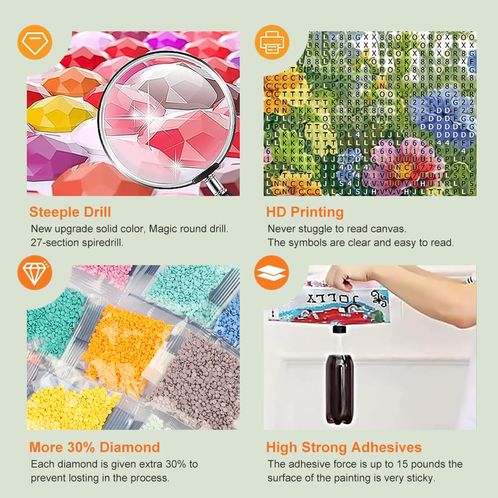 Acudotr Diamond Painting Kits for Adults, 5D DIY Flower Diamond Art Kits for Beginners, Full Drill Diamond Painting Kits for Home Wall Decor, 12x12 Inch Acudotr