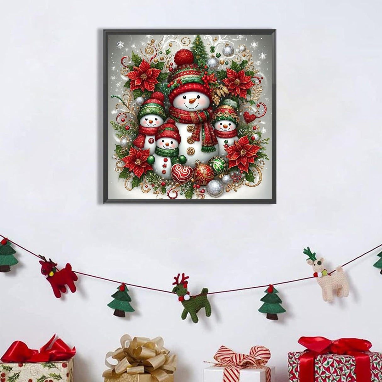 JXDXDJ Christmas Diamond Art Kits for Adults,Snowman 5D Diamond Painting Kits for Beginner,Gem Painting Round Diamond Dots,DIY Full Drill Gem Art for Adults Crafts,Home Decor 13.78x13.78 in JXDXDJ