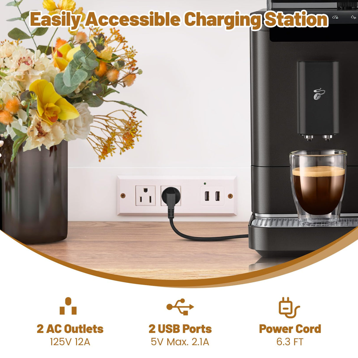 LOKO 71” Tall Kitchen Hutch Storage Cabinet, Freestanding Buffet Cupboard with Outlets & USB Ports, 3-Position Adjustable Shelves, Modern Pantry Cabinet with Microwave Stand for Dining Room, White LOKO