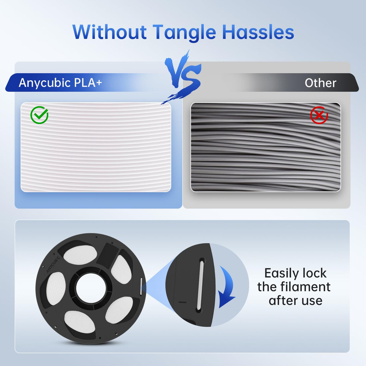 ANYCUBIC PLA Plus (PLA+), 3D Printer Filament 1.75mm, High Toughness 3D Printing Filament, Dimensional Accuracy +/- 0.02mm, Print with Most FDM 3D Printers, 1KG Reusable Spool, White ANYCUBIC