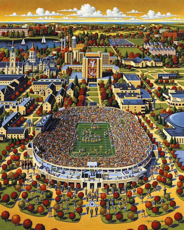 Fighting Irish of Notre Dame 500 Piece Jigsaw Puzzle Wooden Jigsaw Puzzle Farm Farmhouse Children and Adolescents Educational Training Decompression Resistant Difficult Play Games WoodArtSupply