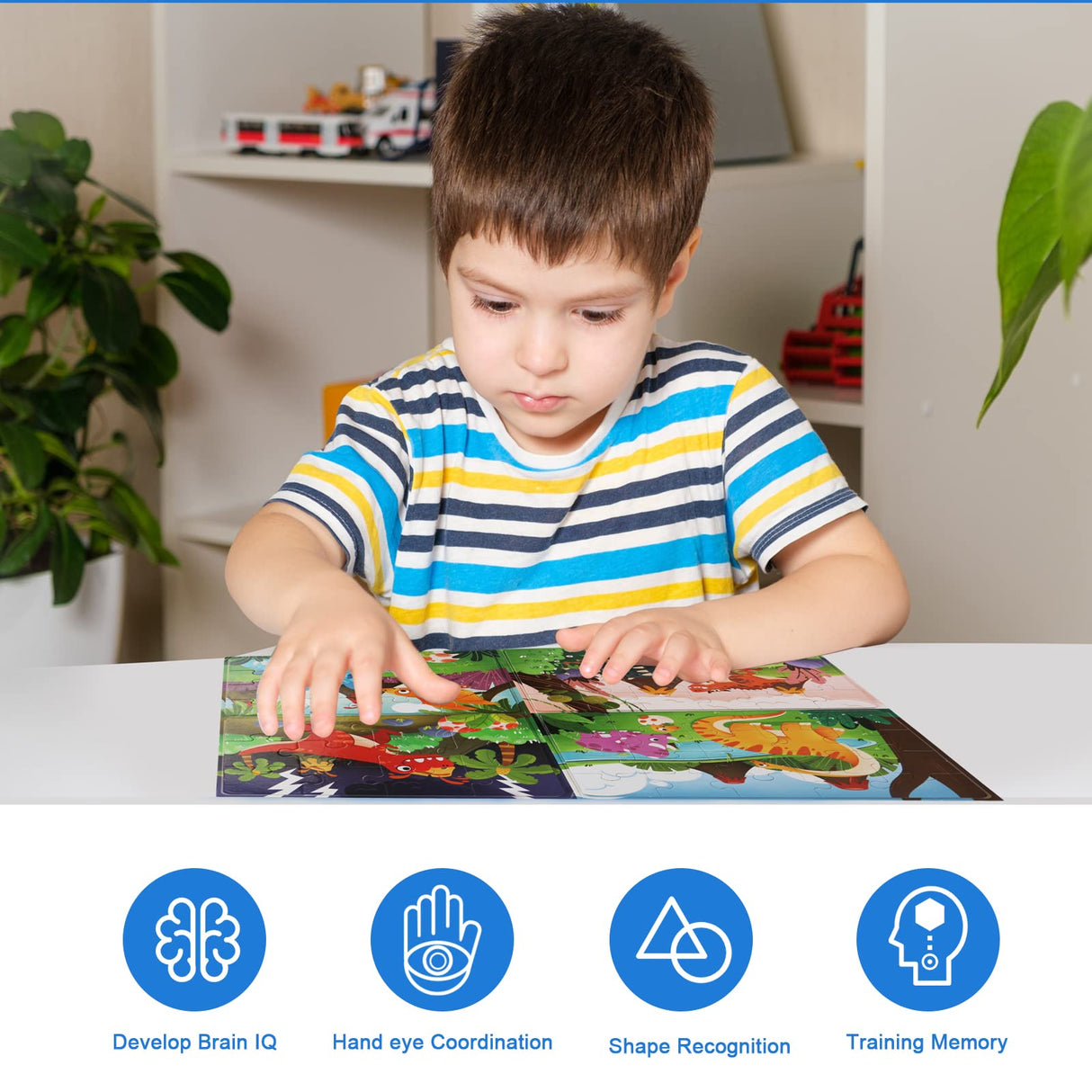 Puzzles for Kids Ages 4-6 Magnetic Jigsaw Puzzles Folding Book for Toddlers, Dinosaur Puzzles 4 in A Books Magnetic Toddler Puzzles Travel and Learning Toys Birthday Gifts for 3-8 Boys and Girls AEAHALY