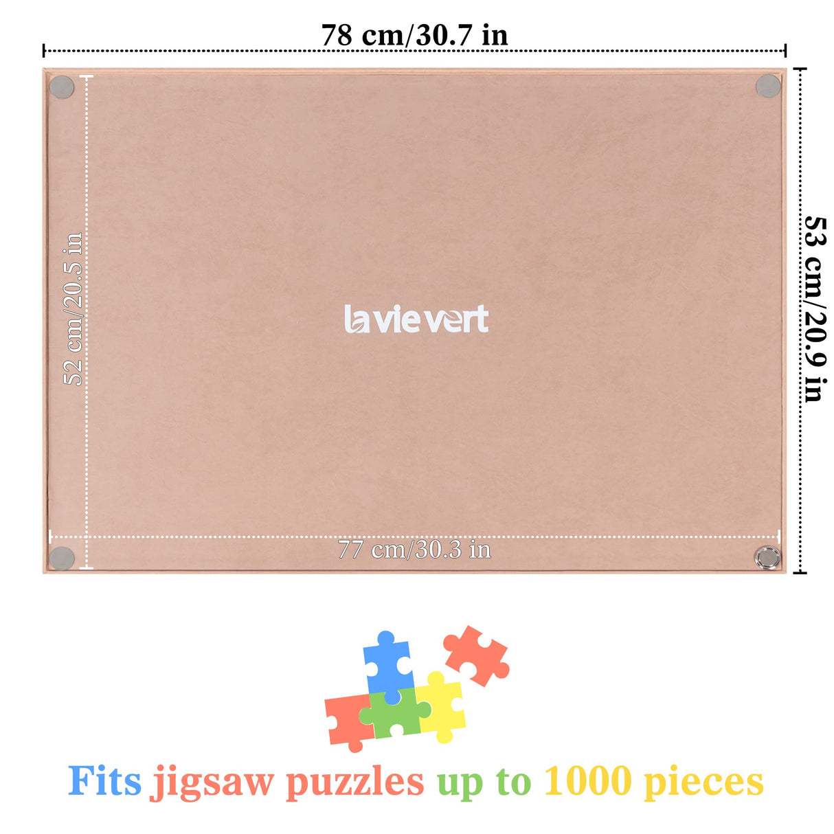 Lavievert Wooden Jigsaw Puzzle Board with Dust-Proof Cover, Lightweight & Portable Puzzle Mat Storage Saver with Non-Slip Surface for Up to 1000 Pieces - Khaki LAVIEVERT
