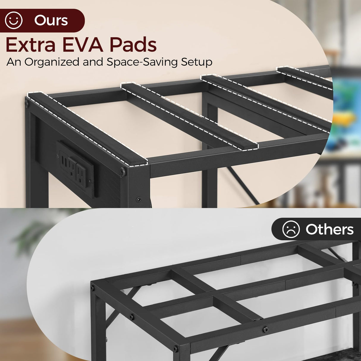 MAHANCRIS 20-40 Gallon Fish Tank Stand, Aquarium Stand with Power Outlet and Storage Cabinet, Heavy Duty Tank Stand Suitable for Turtle Tank, Reptile Terrarium, for Home Office, Black FTHB40E01 MAHANCRIS