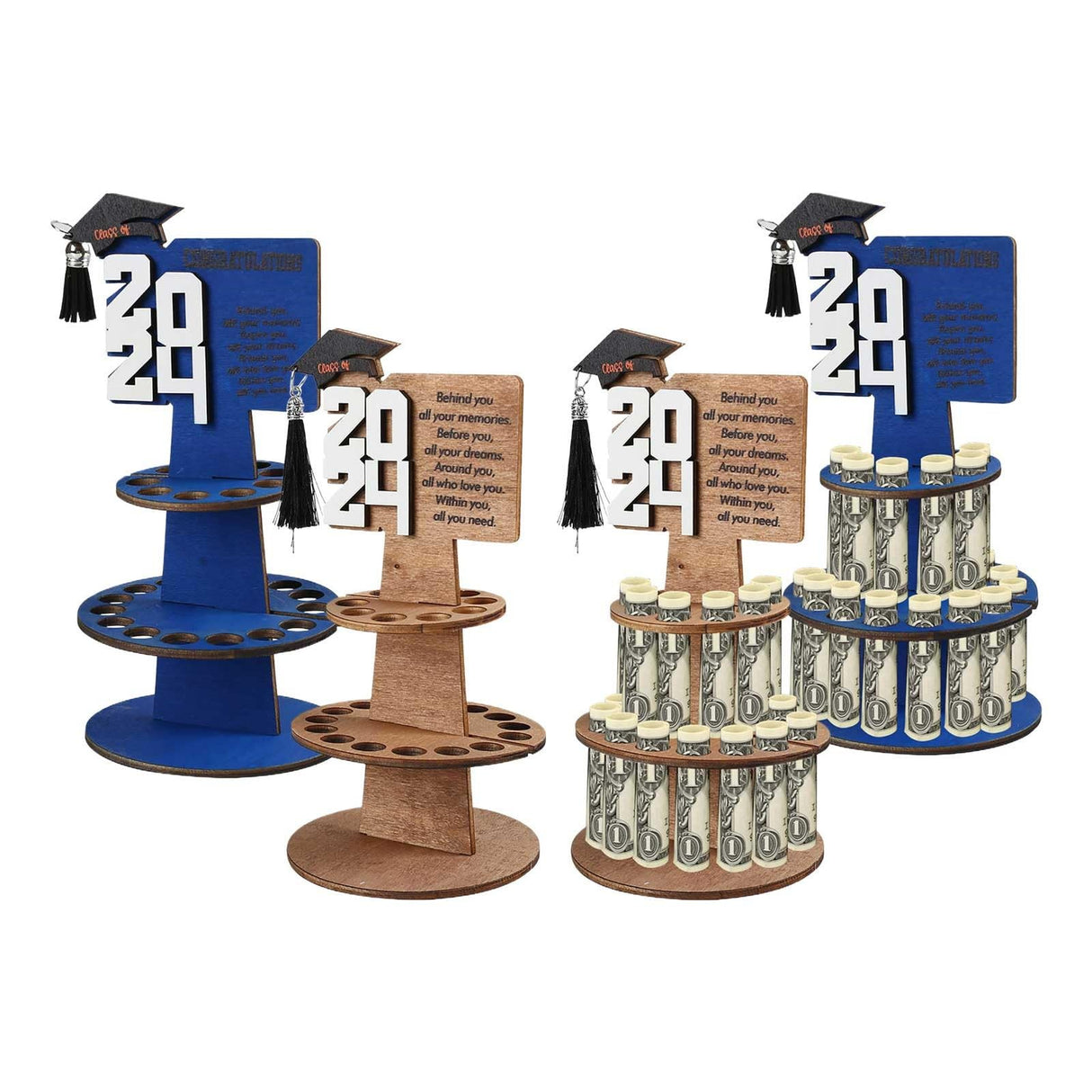 Graduation Money Gift Holder, 2024 New Graduation Gift Money Holder Congratulation Card Holder Money Cake for Graduation Party Graduation Gift Cake Layered Wallet Ornament-Khaki Generic