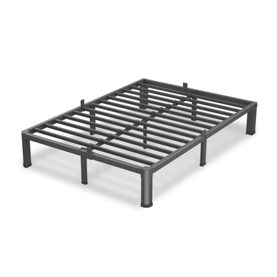 VIPSHOW 7 Inch King Size Bed Frame, 3500Lbs Heavy Duty Metal Platform with Round Corner Legs Mattress Slide Stopper, Steel Slat Support No Box Spring Needed, Noise Free, Non-Slip, Easy Assembly