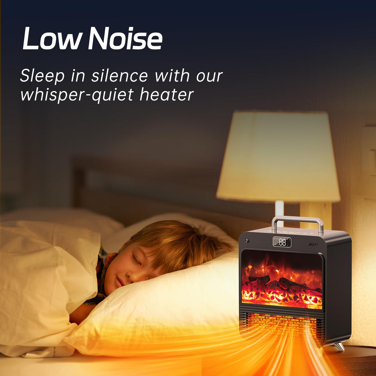 Electric Fireplace Heater,1500W Portable Electric Space Heater with Realistic 3D Flame,Touch&Remote Control,PTC Fast Heating,3 Heating Modes for Indoor Use Home Office Christmas Decor Feculs Official