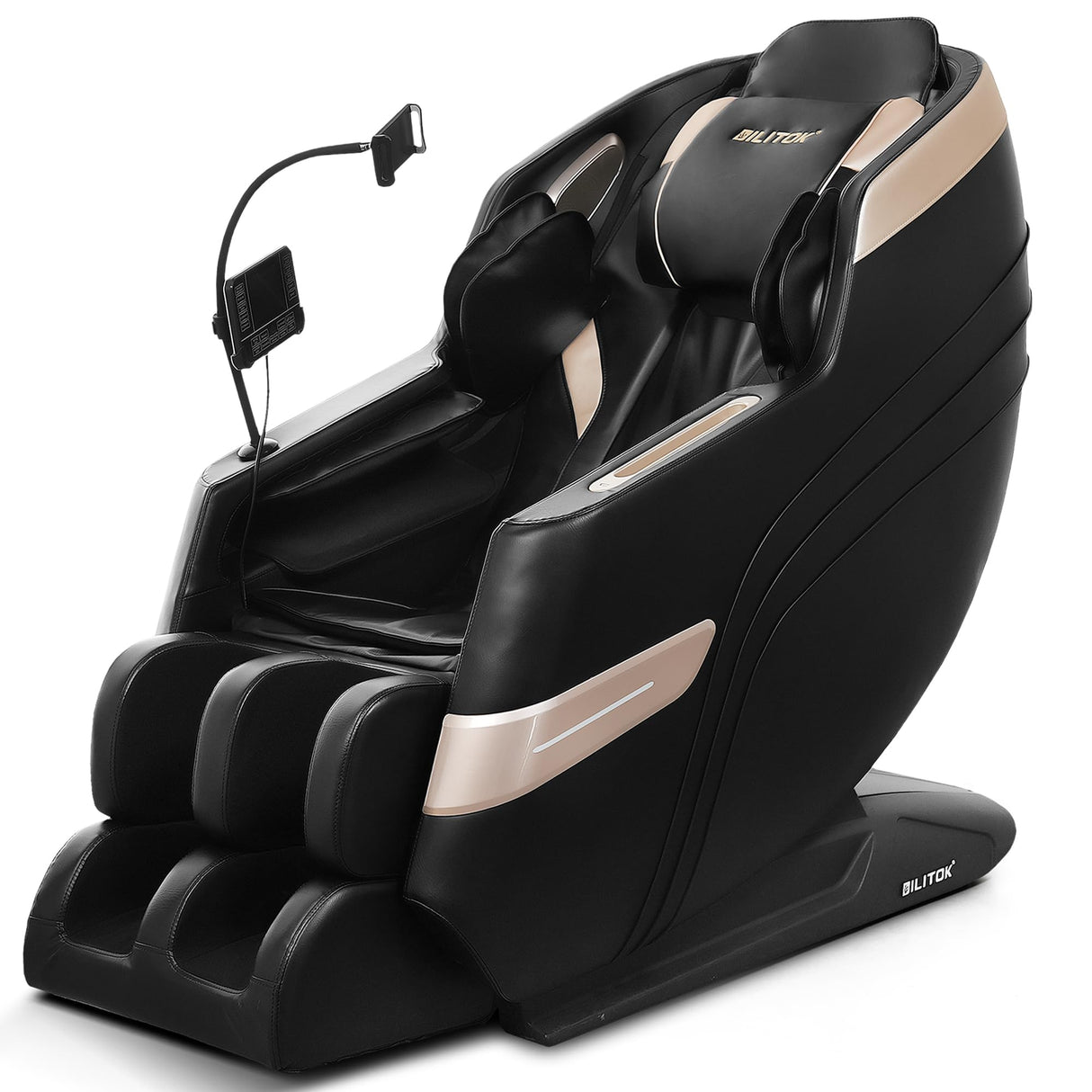 Full Body Massage Chair Recliner with Zero Gravity, Air Pressure Massage, Heat Therapy, Foot Rollers, Bluetooth, for Home/Office Use, Ideal Wellness Gift, Black B GDFStudio
