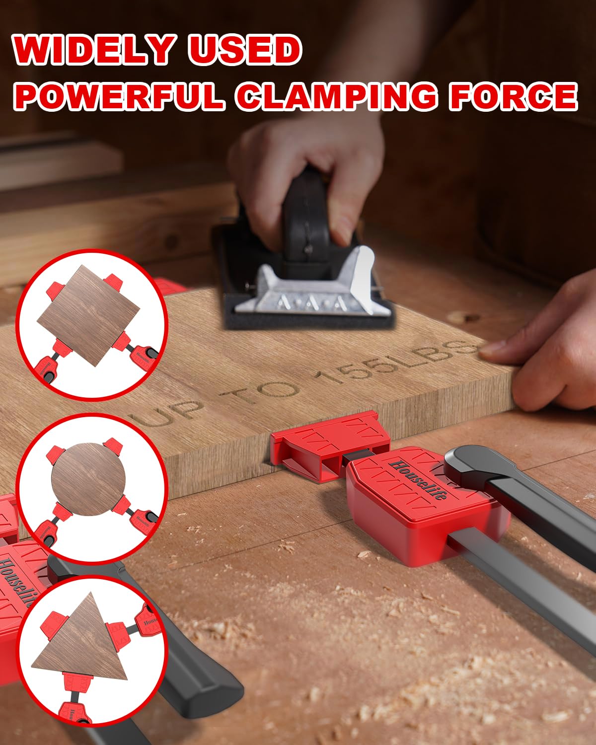 Bench Dog Clamp 3/4 inch Dog Hole Clamp Up to 155 Lbs Clamping Force, Quick Clamp and Release Wood Clamps, Bench Dogs Clamps for Woodworking (2 Pack) Houselife