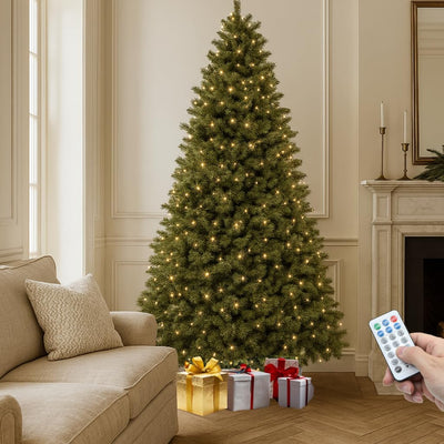 YITAHOME Prelit Christmas Tree 7.5ft with Remote, Green Spruce Christmas Tree for Home, Office, Party Decoration with 1346 Branch Tips and 550 Lights