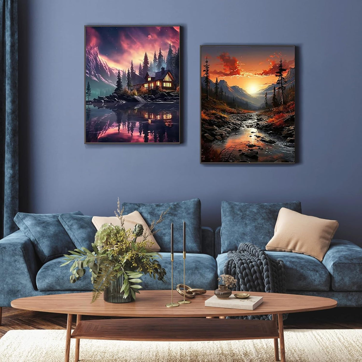 EIBEILI Diamond Painting Kits for Adults, 4 Pack Landscape Diamond Art Kits for Beginners DIY 5D Full Drill Forest Sunset Scenery Diamond Dots Gem Art and Crafts for Home Wall Decor 12x16 Inch EIBEILI