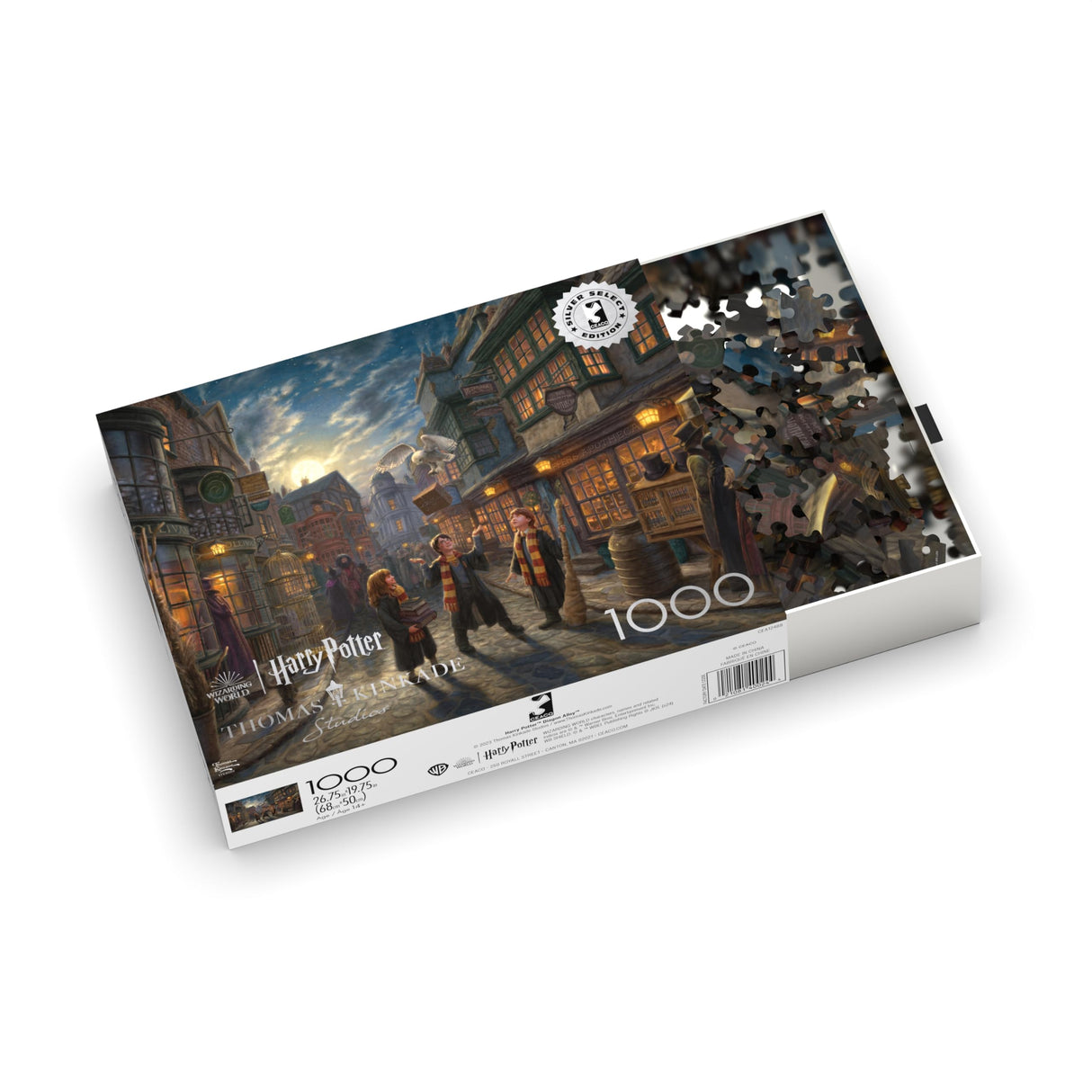 Ceaco - Silver Select - Thomas Kinkade - Harry Potter Diagon Alley - 1000 Piece Jigsaw Puzzle for Adults -Challenging Puzzle Perfect for Game Nights - Size is 26.75 x 19.75 Buffalo Games