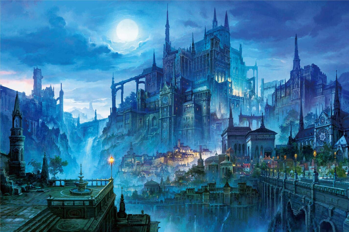 InGooooD- Tranquil Series- Castle in The Night- Basswood Jigsaw Puzzles 1000 Pieces for Adult Ingooood