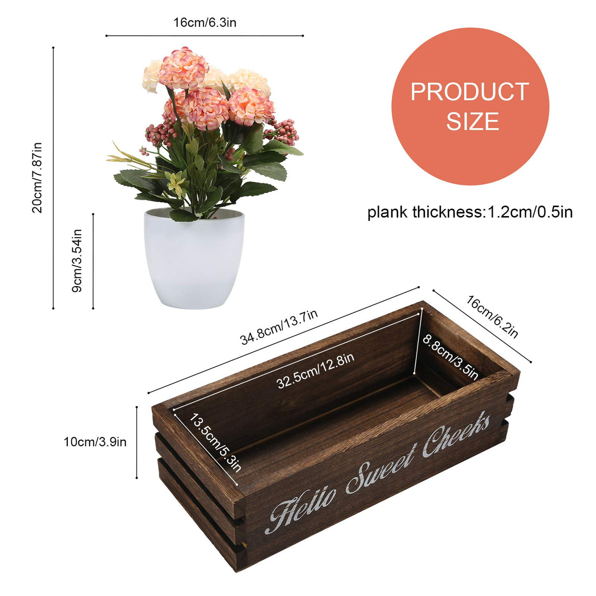 Hello Sweet Cheeks Bathroom Decor Box, VOOWO Nice Butt Bathroom Decor Box, Funny Toilet Paper Holder Wooden Toilet Paper Box for Rustic Farmhouse Bathroom Decor, Storage Baskets for Bathroom (Brown) VOOWO