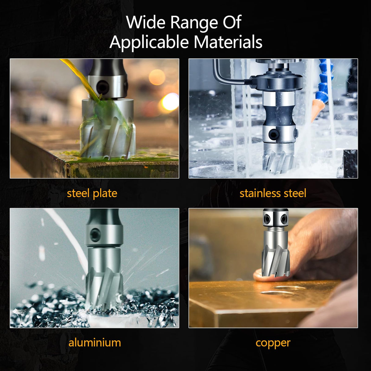 Luckyway 7/8 Inch Diameter x 1 Inch Depth of Cut Cyclone High Speed Steel Annular Cutter, 3/4 Inch Weldon Shank Luckyway