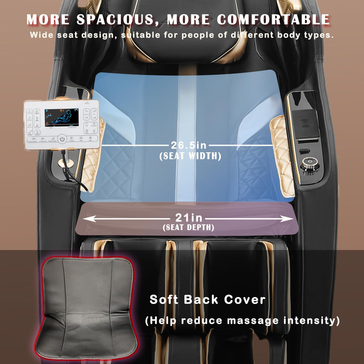 Artist hand Massage Chairs Full Body and Recliner Wider Seat, 2025 Zero Gravity Massage Chair SL-Track Shiatsu Massage Recliner, Body Scan, Heating, Calfrest Extension, Full-Body Air Compression Artist hand