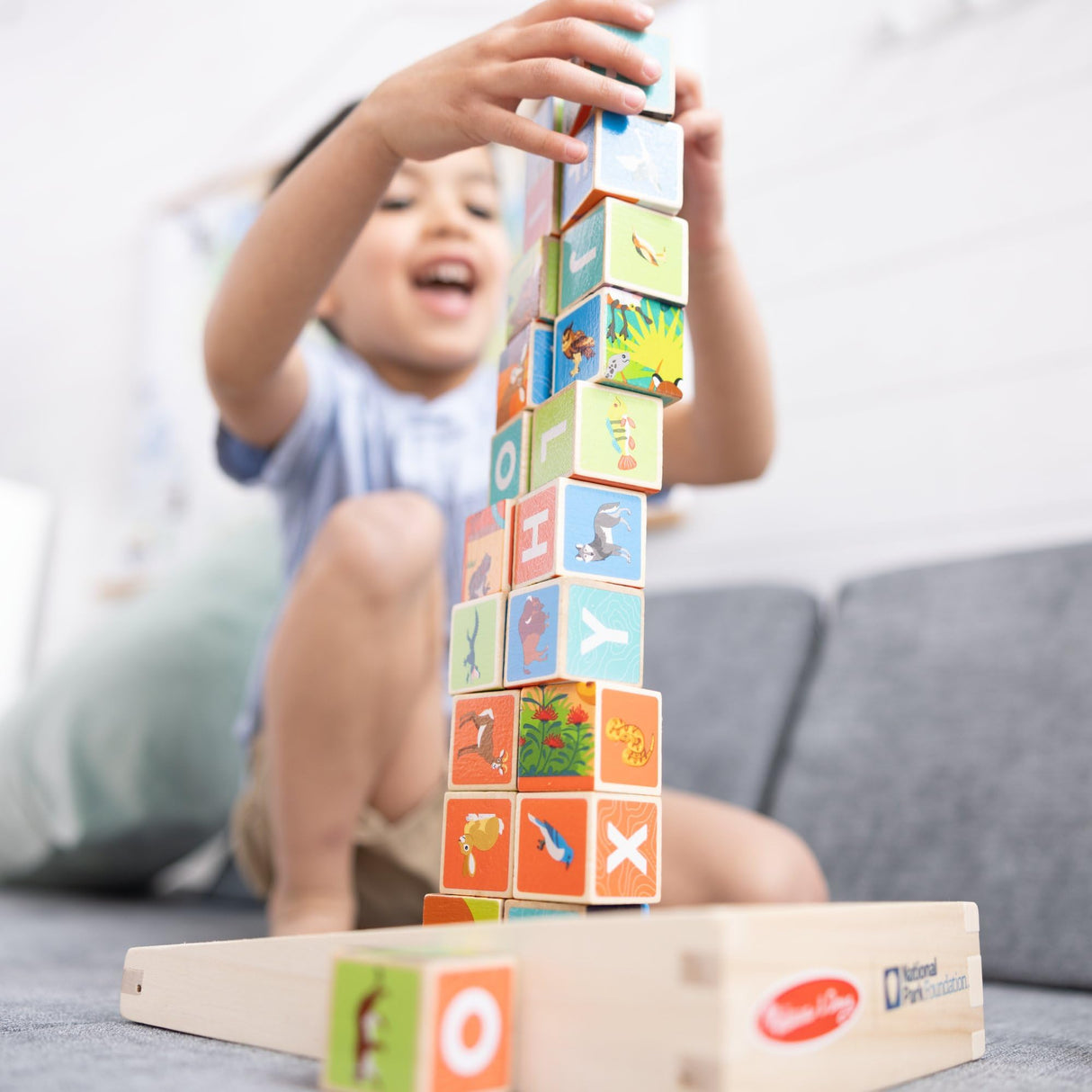 Melissa & Doug National Parks Alphabet & Animals 24-Piece Cube Puzzle (Everglades, Arches, Yellowstone) - FSC Certified Melissa & Doug