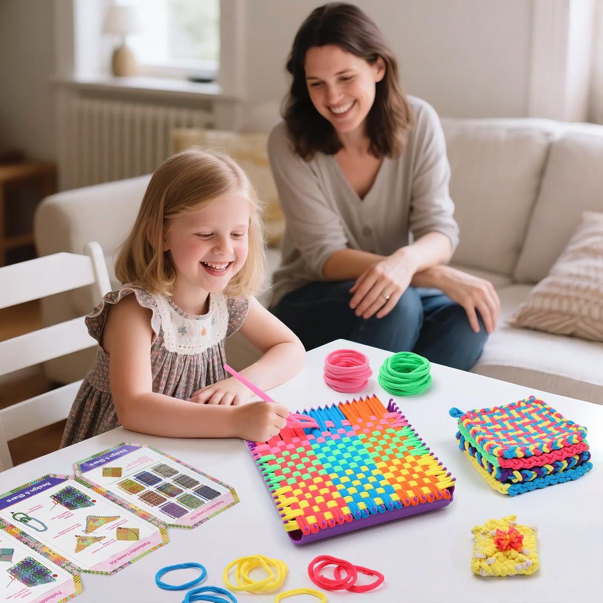 MagicKidz Weaving Loom Kit Toy - Birthday Gifts for Kids 6 7 8 9 10 11 12 Years Old - Arts and Crafts Kit for Girls Ages 6-8 10-12, DIY Potholder Knitting Kit with Loops MagicKidz