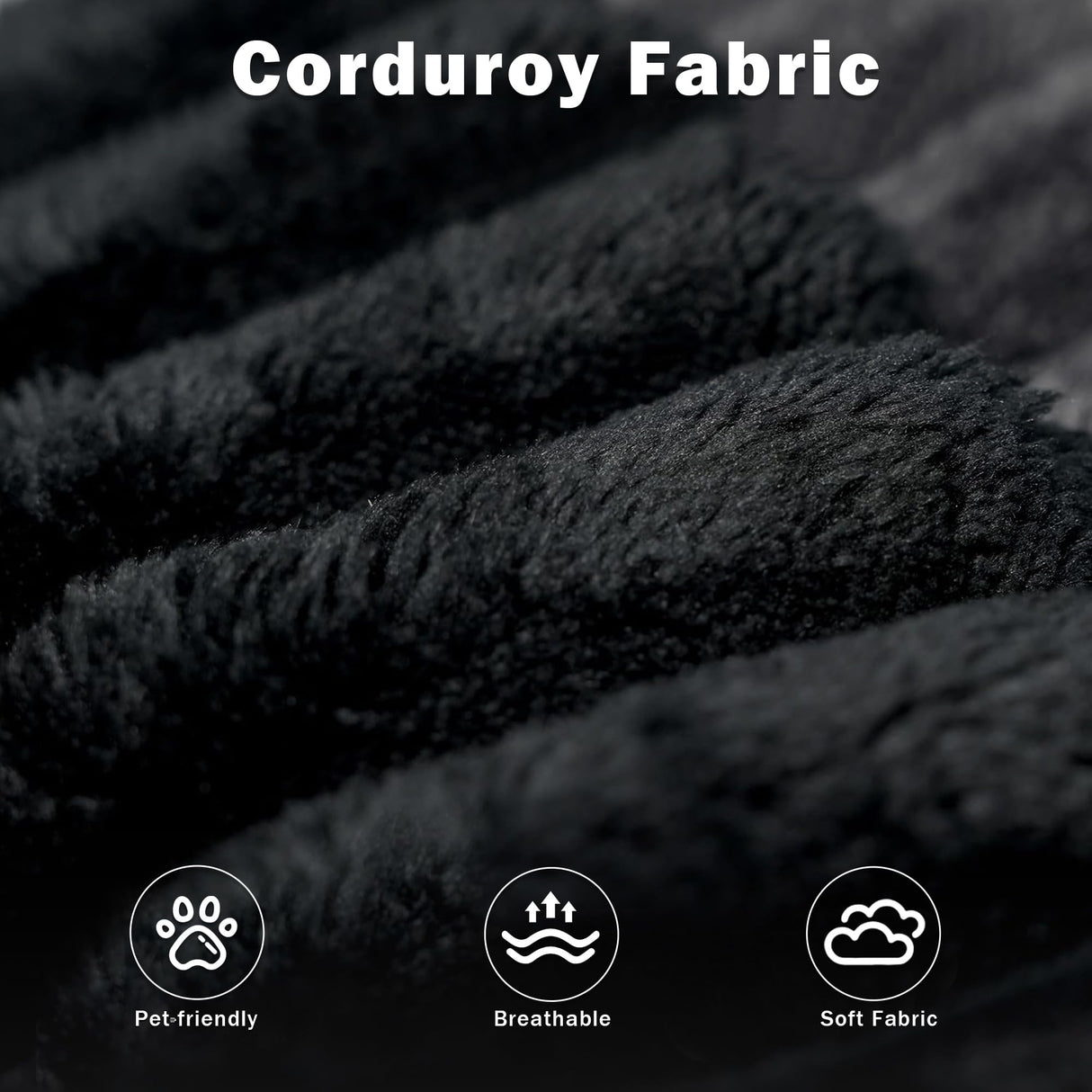 63" Cloud Loveseat Sofa in a Box for Living Room, Corduroy 2-Seater Boneless Couch 2 Throw Pillows, Modern Sponge Double Sofas with Deep Seat for Small Spaces, No Assembly Required (Black, 63 inch) KavlSean