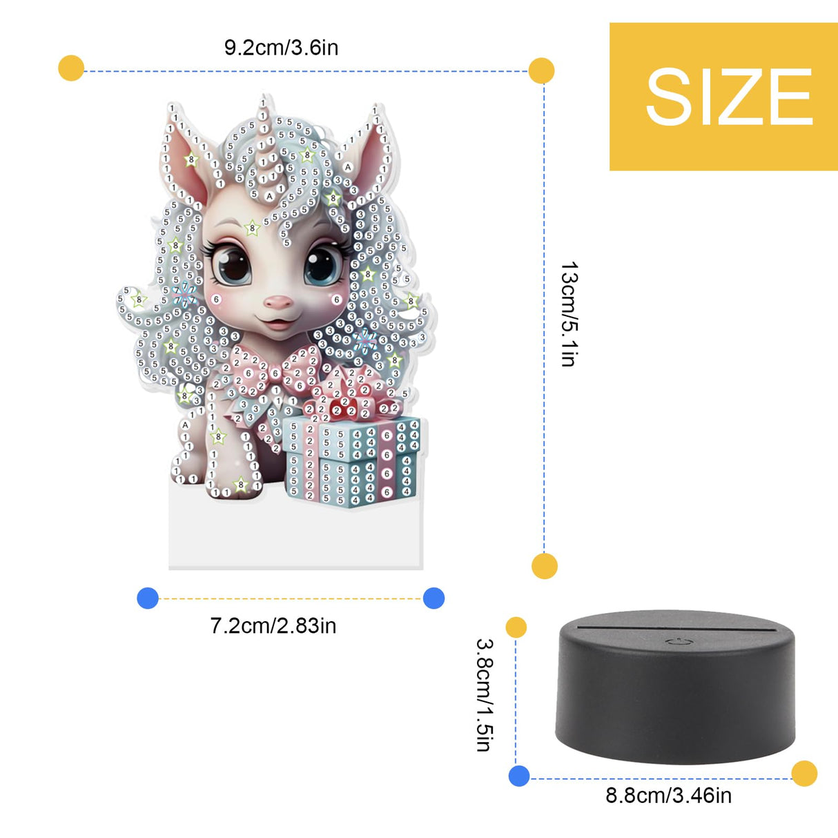 TDFERAN Diamond Painting Led Lights 5D DIY Unicorn Diamond Art Kits for Adults Lamp Diamond Art Room Lights Diamond Painting Kits Led Lights for Bedroom Gem Art Night Light for Room Decor TDFERAN