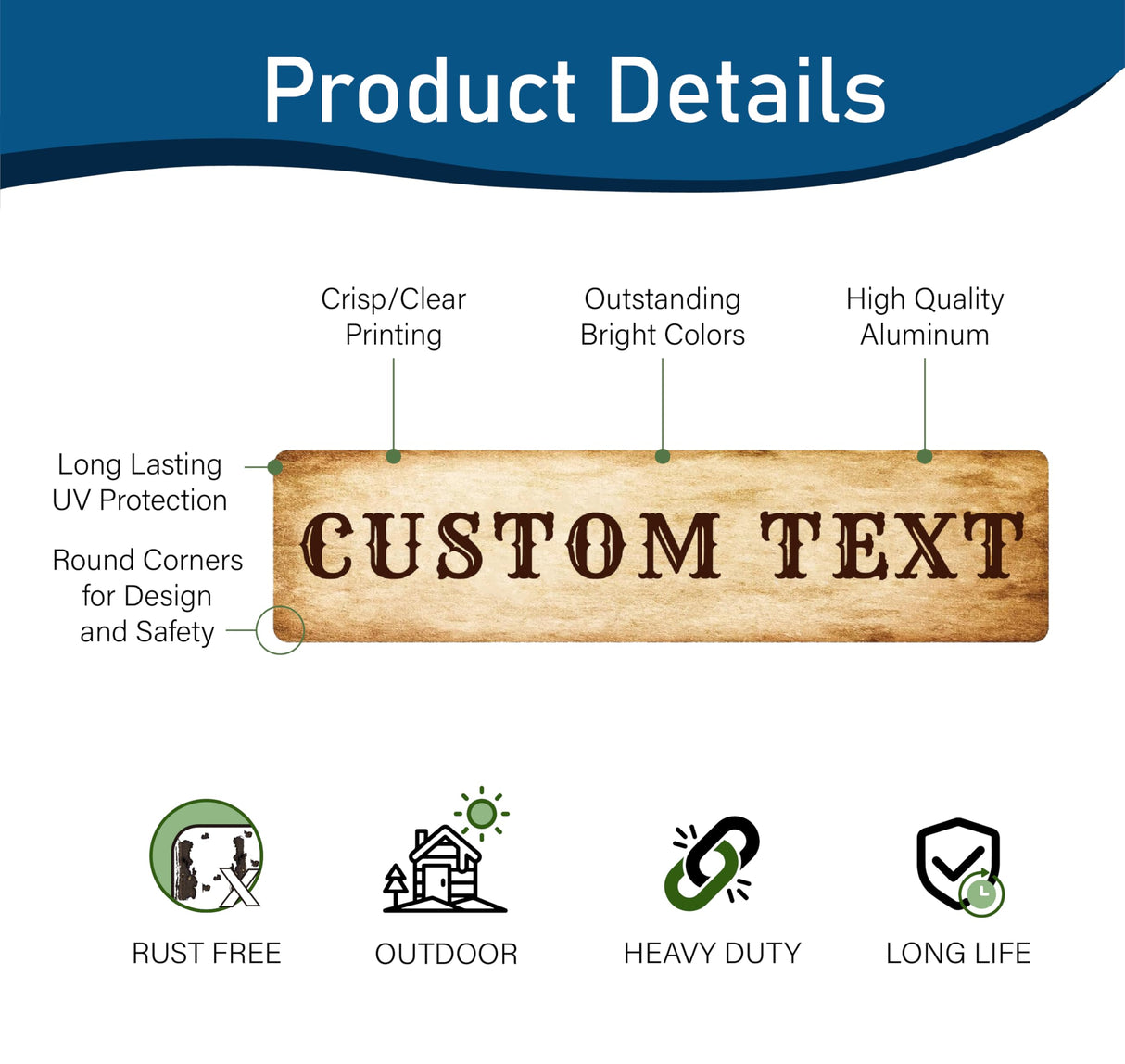 Custom Wooden Sign, Street Signs Customized, Personalized Signs for Outdoors, 4x18 Inches, Rust Free Aluminum, Fade Resistant, Create A Sign For Wall Indoor, Make Your Own Sign Pattilife