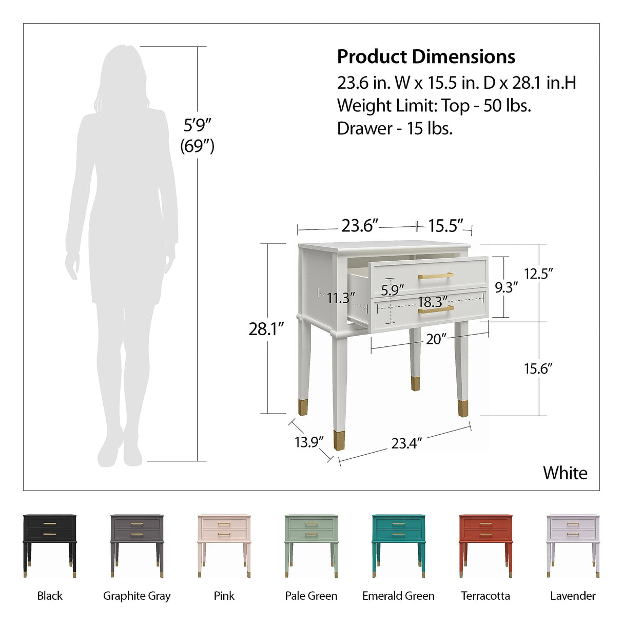 CosmoLiving by Cosmopolitan Westerleigh End Table, Pink CosmoLiving by Cosmopolitan