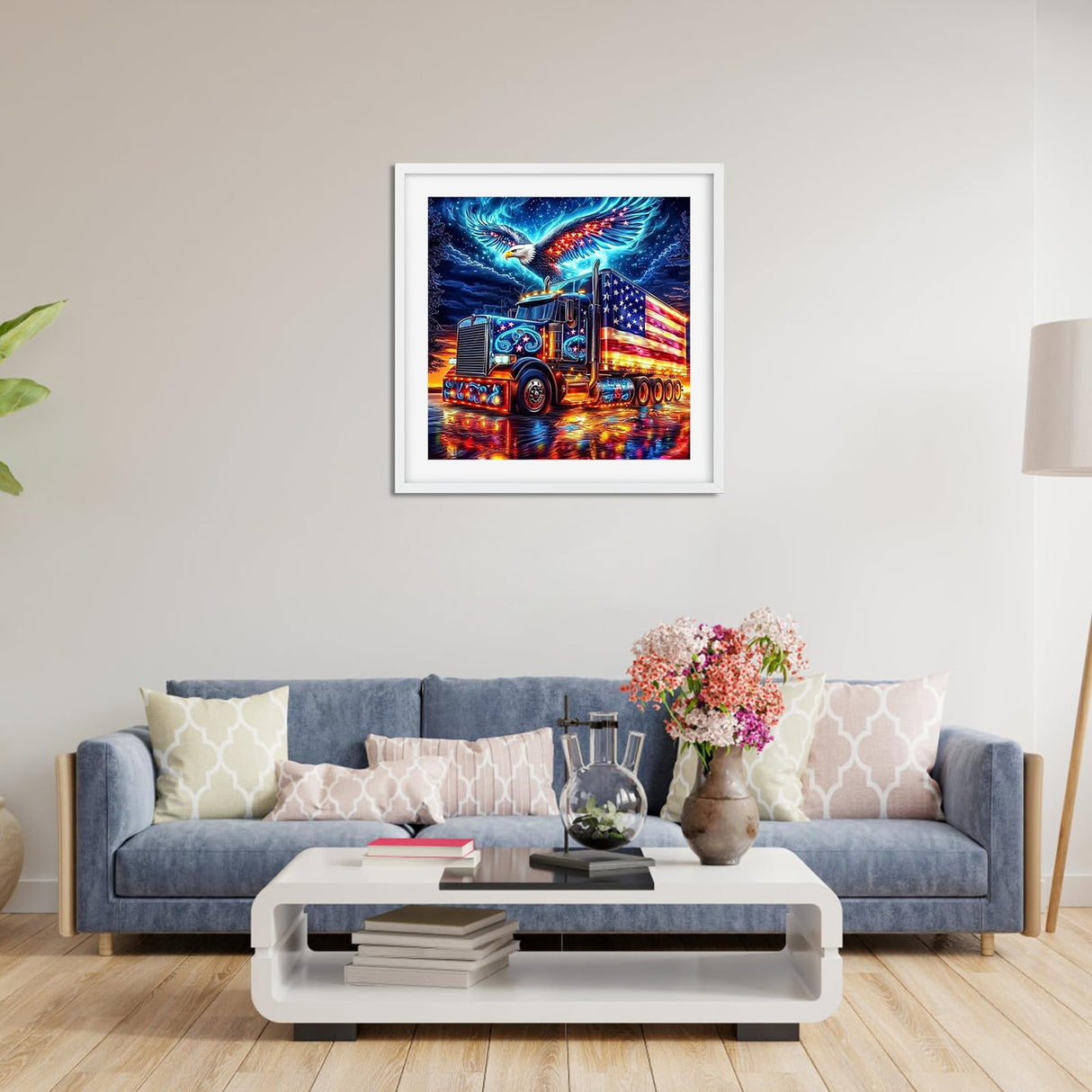 Bowetile Independence Day Eagle Diamond Art Kits for Adults, 4th of July Gifts Diamond Painting Car Kit, DIY Full Round Drill Diamond Dots Paintings Picture Gem Art Craft for Home Decor 12x12 Inch Bowetile