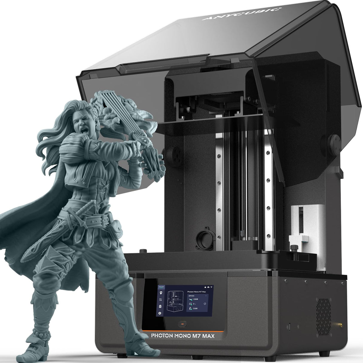 ANYCUBIC Photon Mono M7 MAX Resin 3D Printer, 13.6’’ 7K Large Resin Printer with COB LighTurbo 3.0, Flip-Open Cover Design, Intelligent-Assist Printing, Print Size 11.8'' x 11.7'' x 6.5'' ANYCUBIC