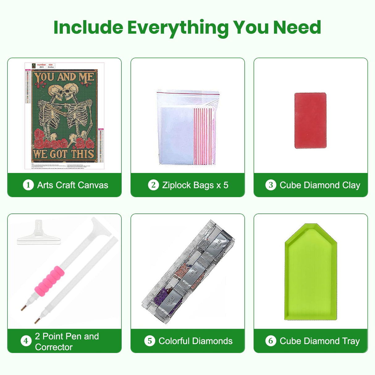 Bowetile 5D Skeleton Diamond Art Kits for Adults, The Skull of Love Diamond Painting Kits, DIY Full Round Drill Halloween Diamond Dots Paintings Picture Gem Art Craft for Home Decor 12x16 Inch Bowetile