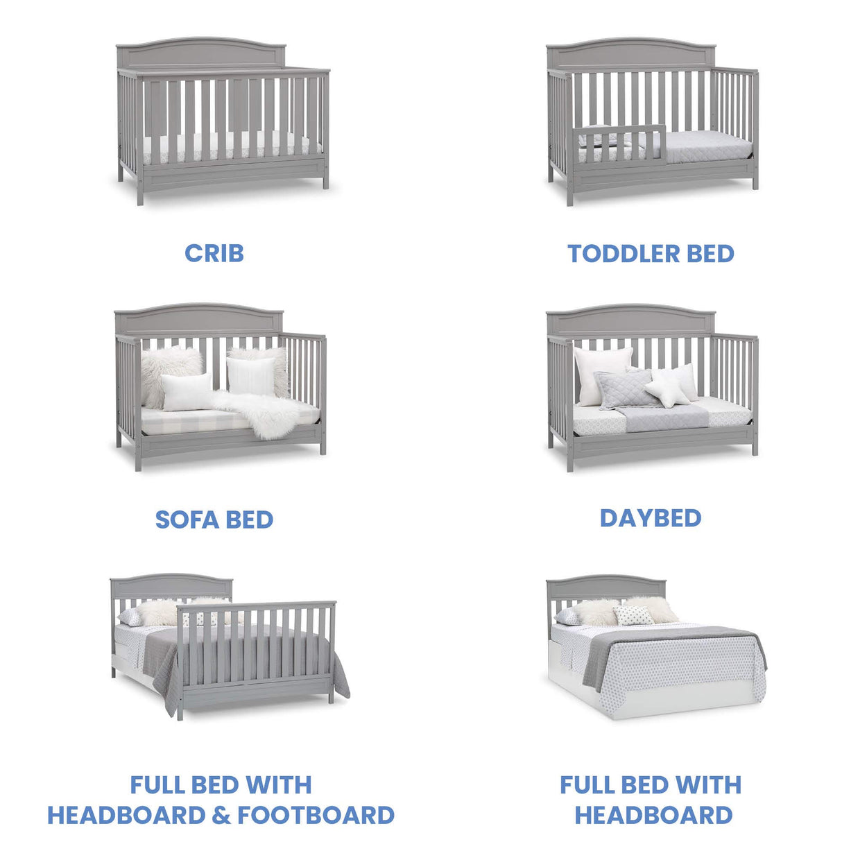 Delta Children Emery 4-in-1 Convertible Baby Crib, Pack of 1, Grey Delta Children
