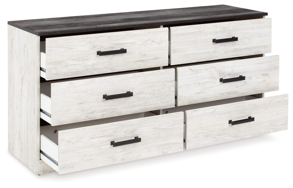 Signature Design by Ashley Shawburn 6 Drawer Dresser, Whitewash & Gray Signature Design by Ashley