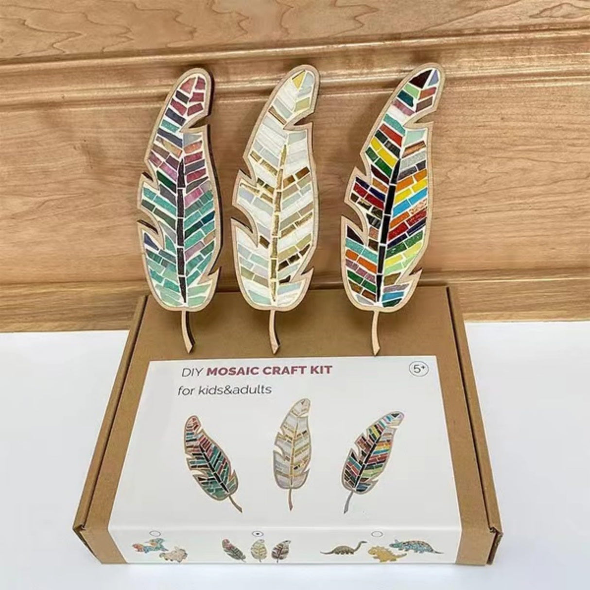 sjljzxd Mixed Colour Leaf Mosaic Kit, Creative DIY Colourful Home Decoration Mosaic Tiles for Crafts, Mosaic Kits for Adults Glass Mosaic Pieces Kit Mosaic Making Supplies Puzzle sjljzxd