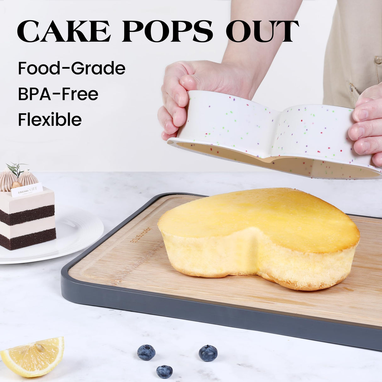 AOTASO Silicone Heart Shaped Cake Pans 10 Inch Large Heart Cake Pan for Valentine's Day Nonstick Silicone Heart Molds for Baking (2 Pcs Set, Cream) AOTASO