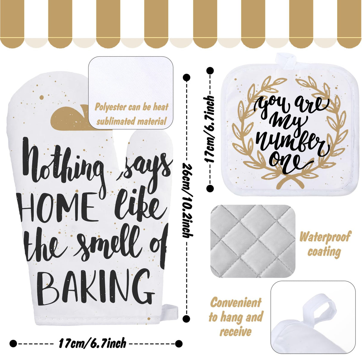 Ziliny 8 Pcs Heat Transfer Blank Sublimation Oven Mitts Set Include 2 Oven Gloves 2 Sublimation Hot Pads Pot Holders 2 Sublimation Blank Door Mat Blank Doormat 2 Sublimation Towels for Kitchen Ziliny