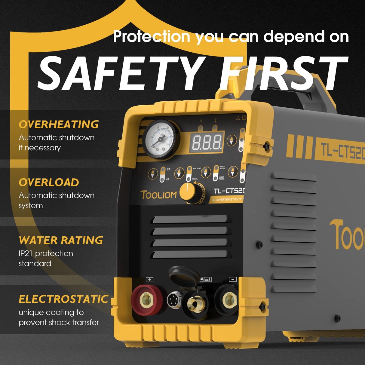TOOLIOM 3 in 1 Cut/TIG/Stick Welder 50A Air Plasma Cutter 200A TIG and 200A Stick Welder Portable Welding Machine Dual Voltage 110&220V TOOLIOM