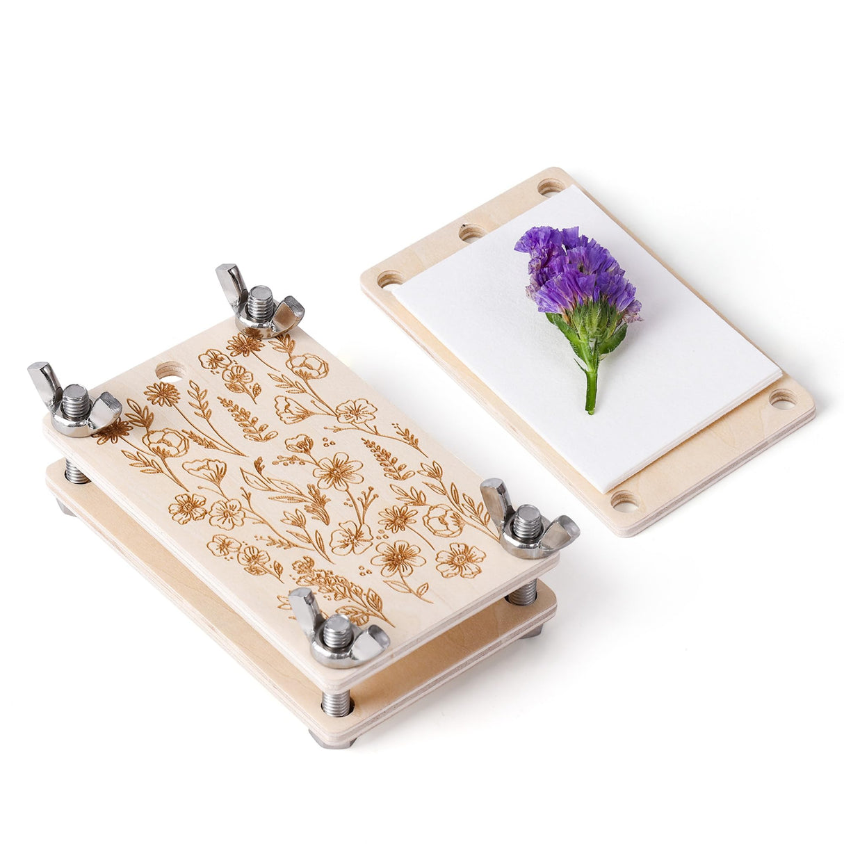 Aboofx Mini Flower Press Kit, Pocket Flower Press Kit for Pressing Plants, Leaves, Herbs, Micro Flowers Pressing Outdoor for The Beginners, Arts Craft Lovers, Classroom, Traveling, 2.5 x 4 Inch Aboofx