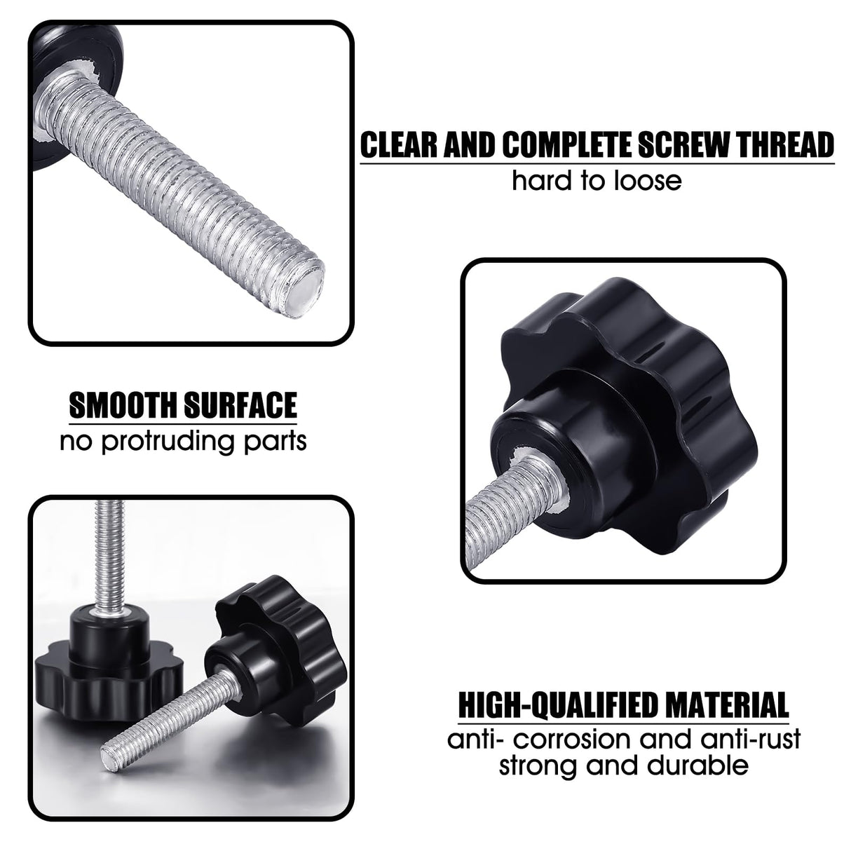 Therwen 8 Pcs Hammock Hardware Kit Heavy Duty Hammock Stand Hook Replacement Thread Hand Knob for Swing Chair Patio Umbrella Base Garden(Silver) Therwen