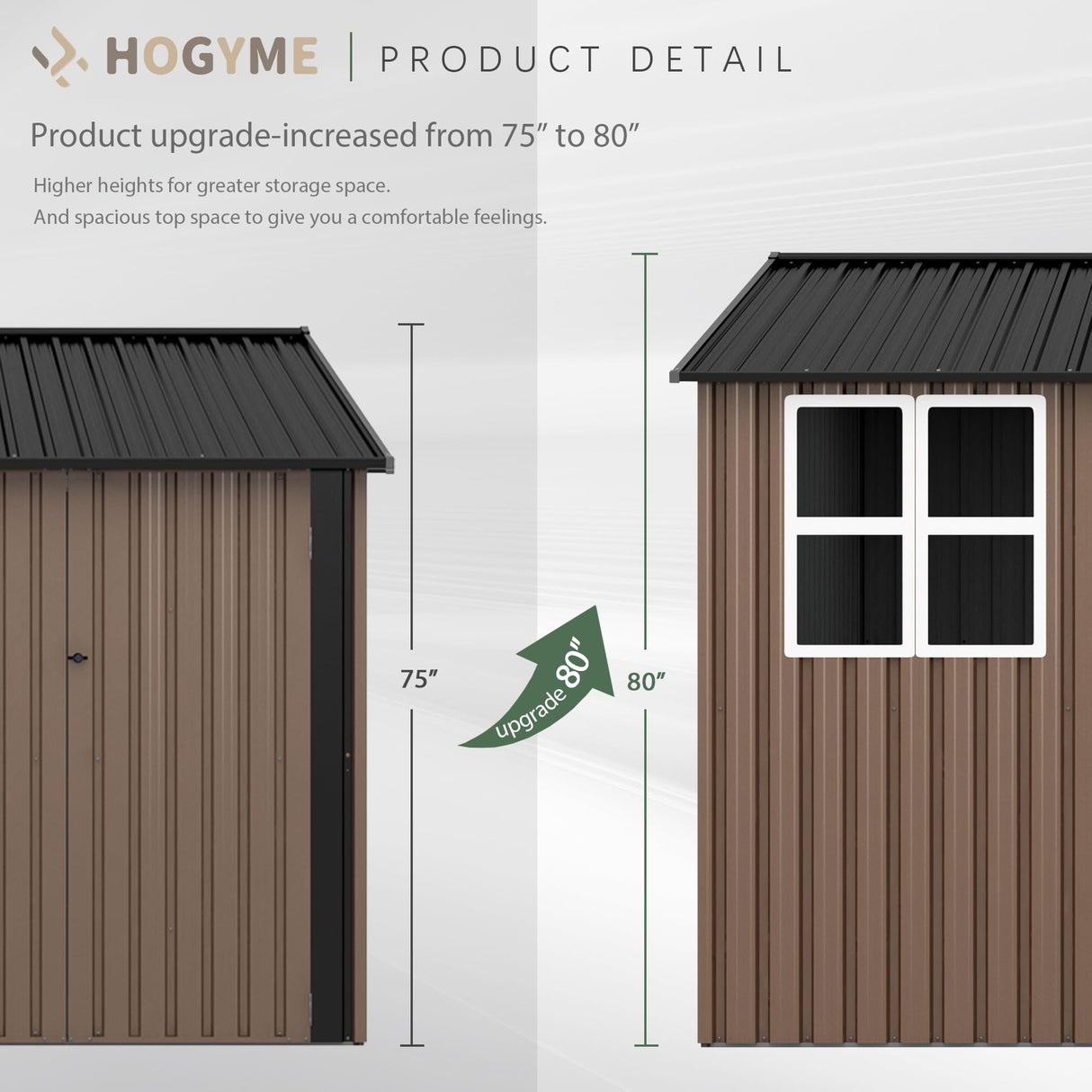 HOGYME 10x10 FT Outdoor Storage Shed, Large Metal Tool Sheds with Updated Frame Structure and Lockable Doors, Garden Shed for Backyard Garden Patio Lawn, Brown HOGYME