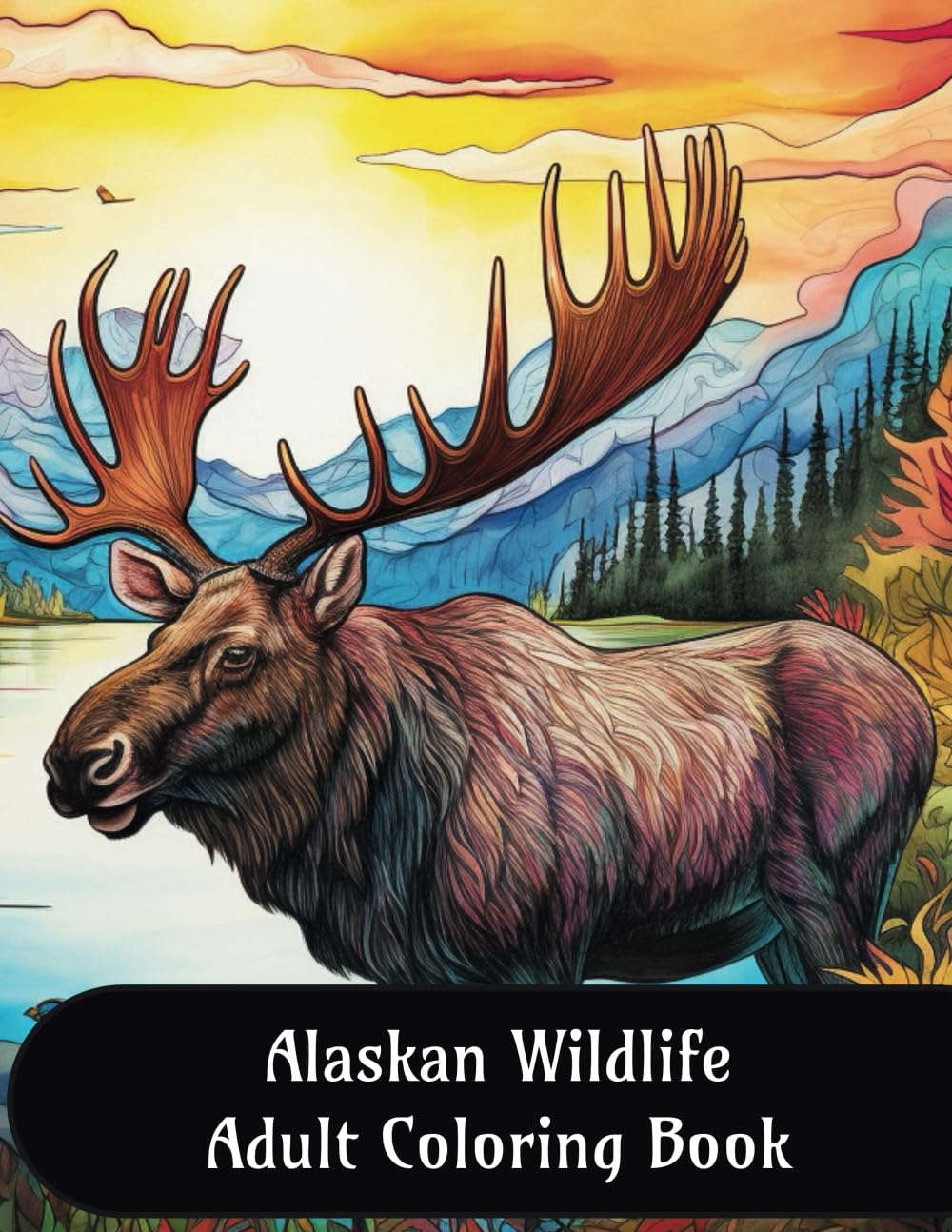Alaskan Wildlife Adult Coloring Book Majosta