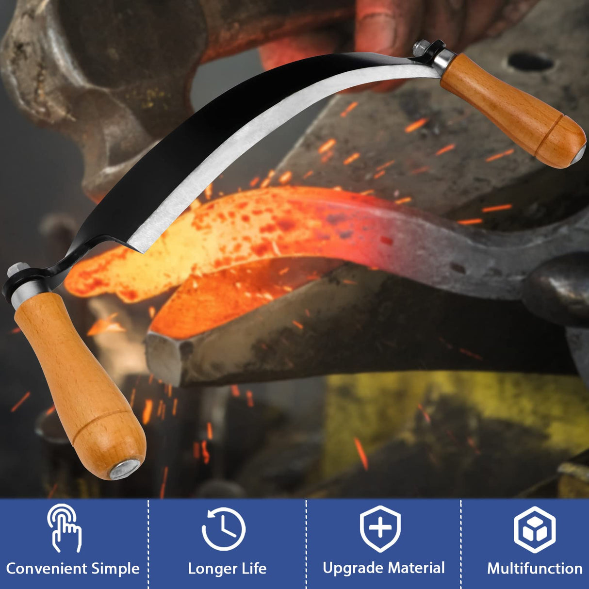 10 in Draw Knife,Felled Draw Shave Knife, Curved Draw Knife Draw Shave Tool Woodworking Debarking Hand Tool, Wood Razor Shaving Wood Barking Tool,Bark Peeler, Drawing Knife, Draw Shave, Shaving Knife Beendou