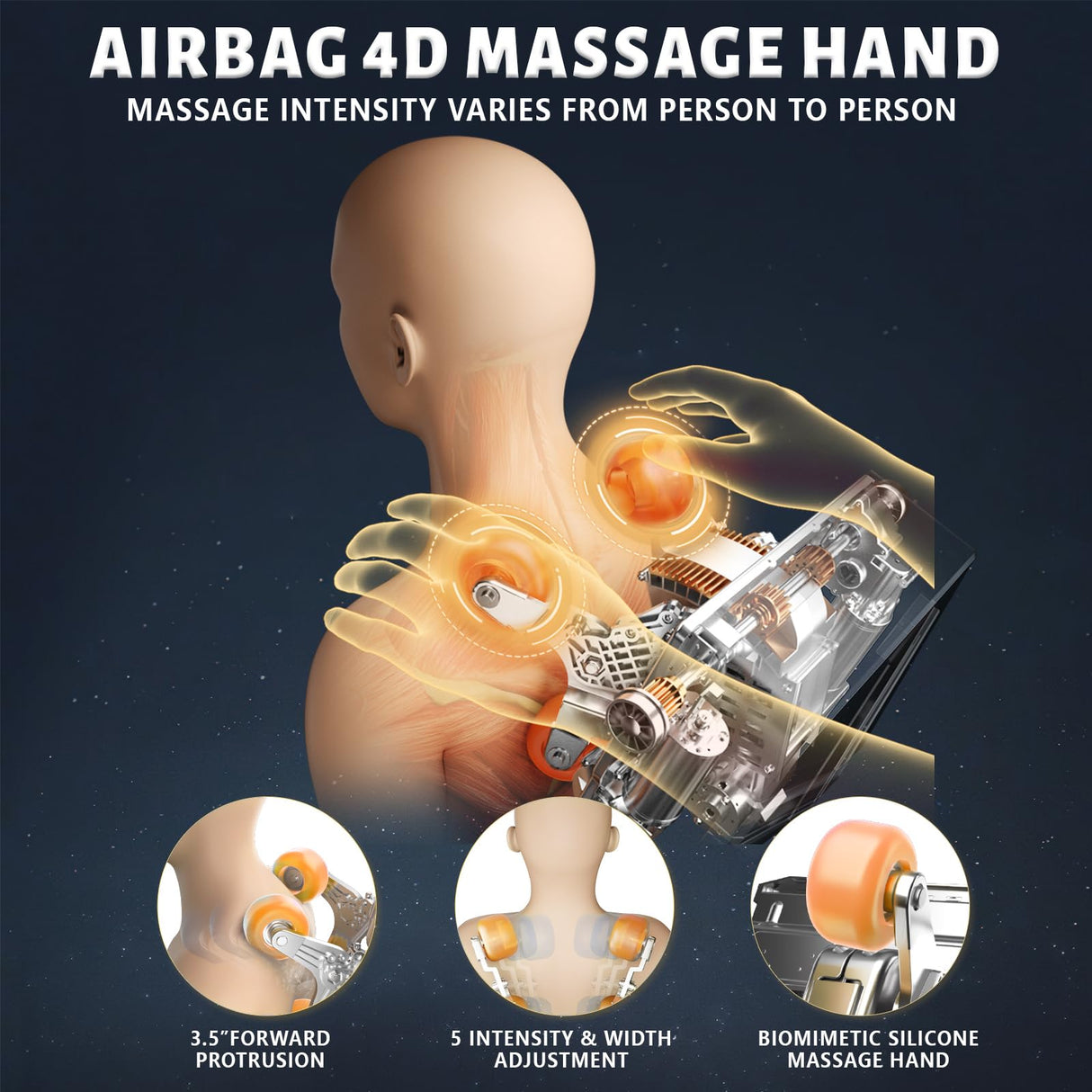 RelaxRelife 4D Full Body Massage Chair with Flexible 166° Track, Reading Light, 18 Massage Modes, 11 Techniques, 36 Airbags, Zero Gravity Recliner with Yoga Stretch and Foot Massage Grey RelaxRelife