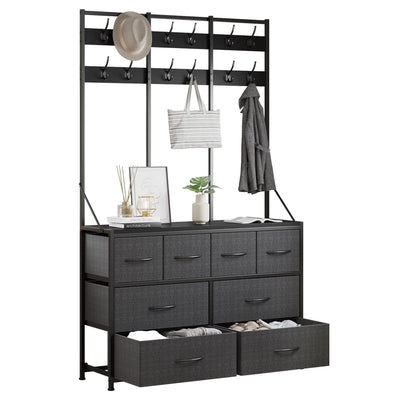 LUMTOK 8 Drawer Dresser, Chest of Drawers for Bedroom Living Room, Entryway, Fabric Storage Chest for Closets (Grey)