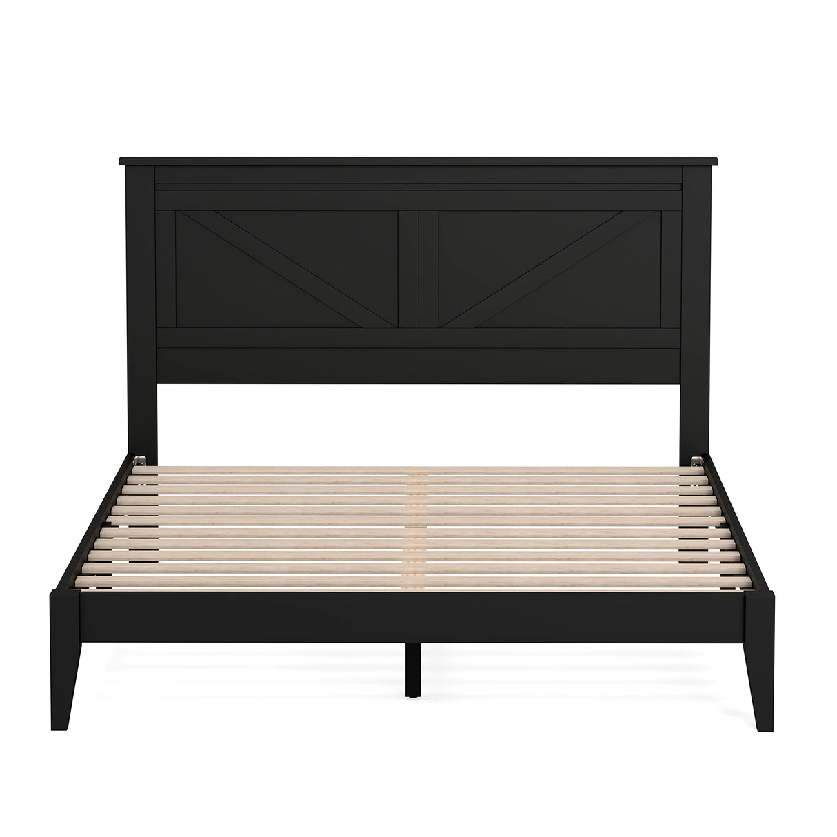 Glenwillow Home Farmhouse Solid Wood Platform Bed in Queen - Ebony (Black) Glenwillow Home
