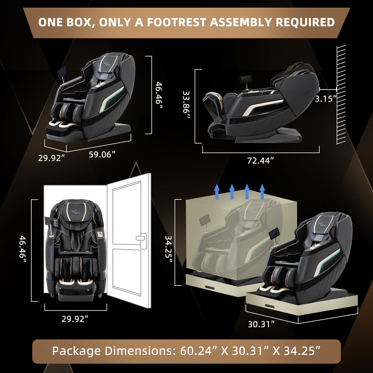 Alfine A66 4D Full Body Massage Chair – Made in The U.S.A. with U.S. & Imported Material, SL Track, Yoga Stretch, Zero Gravity, AI Voice Control, Heating, Automatic Footrest Alfine