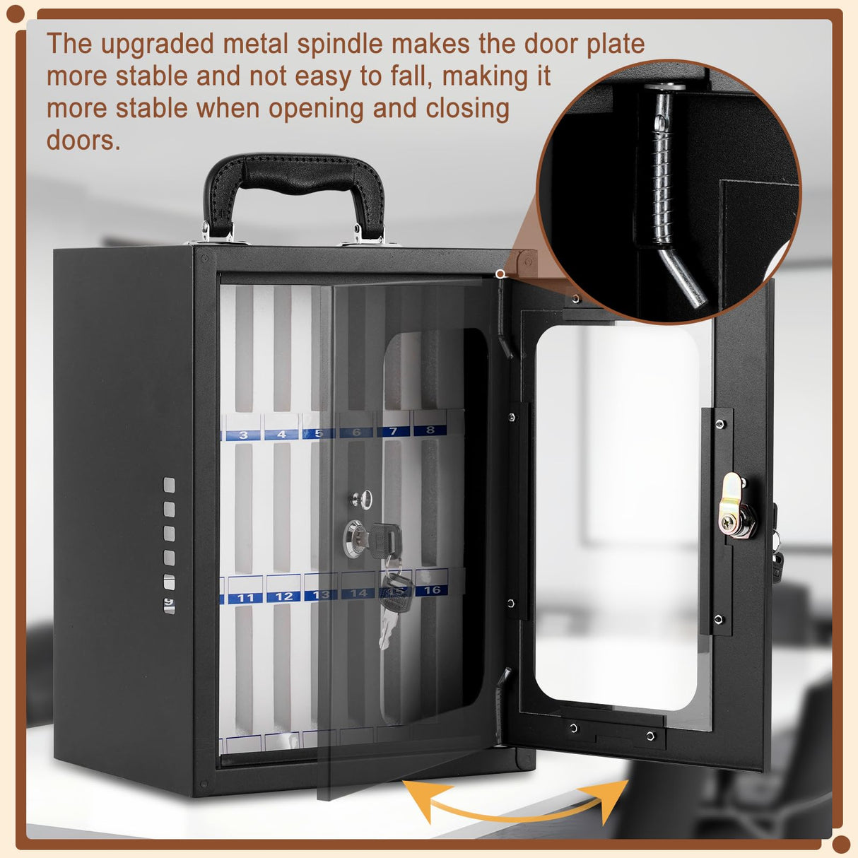 Consfly Cell Phone Locker Box, Thickened Steel Cell Phone Storage Cabinet 24 Slots Wall-Mounted Cell Phone Lock Box for School, Company Consfly